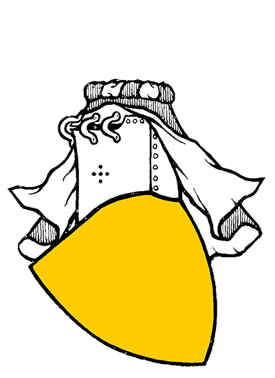 Brittisk variant av halvöppen hjälm, ur Arthur Charles Fox-Davies "The art of heraldry"