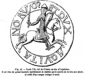 Kontrasigill för Ludvig (Louis) VII 1137-1180
