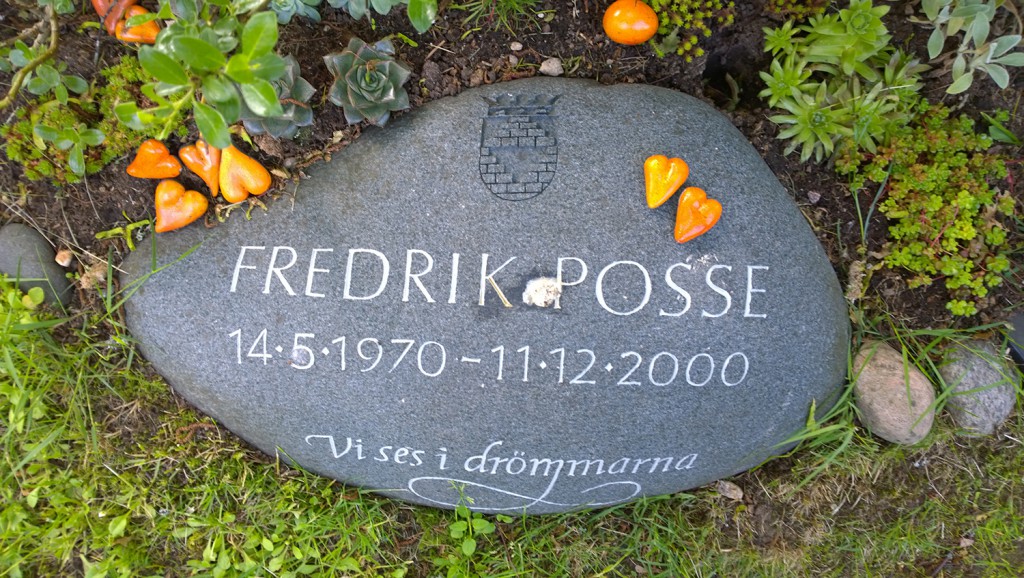 Fredrik Posses gravsten på Brämhults kyrkogård i Borås