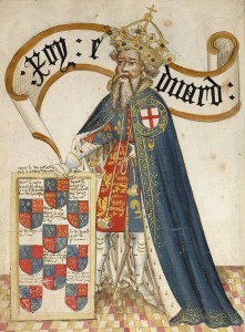 Edward III av England som beskyddare av Strumpebandsorden