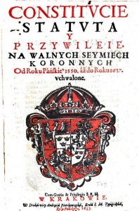 Polska riksvapnet 1637, men vasadynastins vapen i centrum