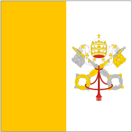 Vatikanens flagga med påvens petrusnycklar och tiara.
