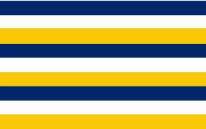 Sveriges flagga är blåvitgul randig enligt Rudolf van Devetner 1585