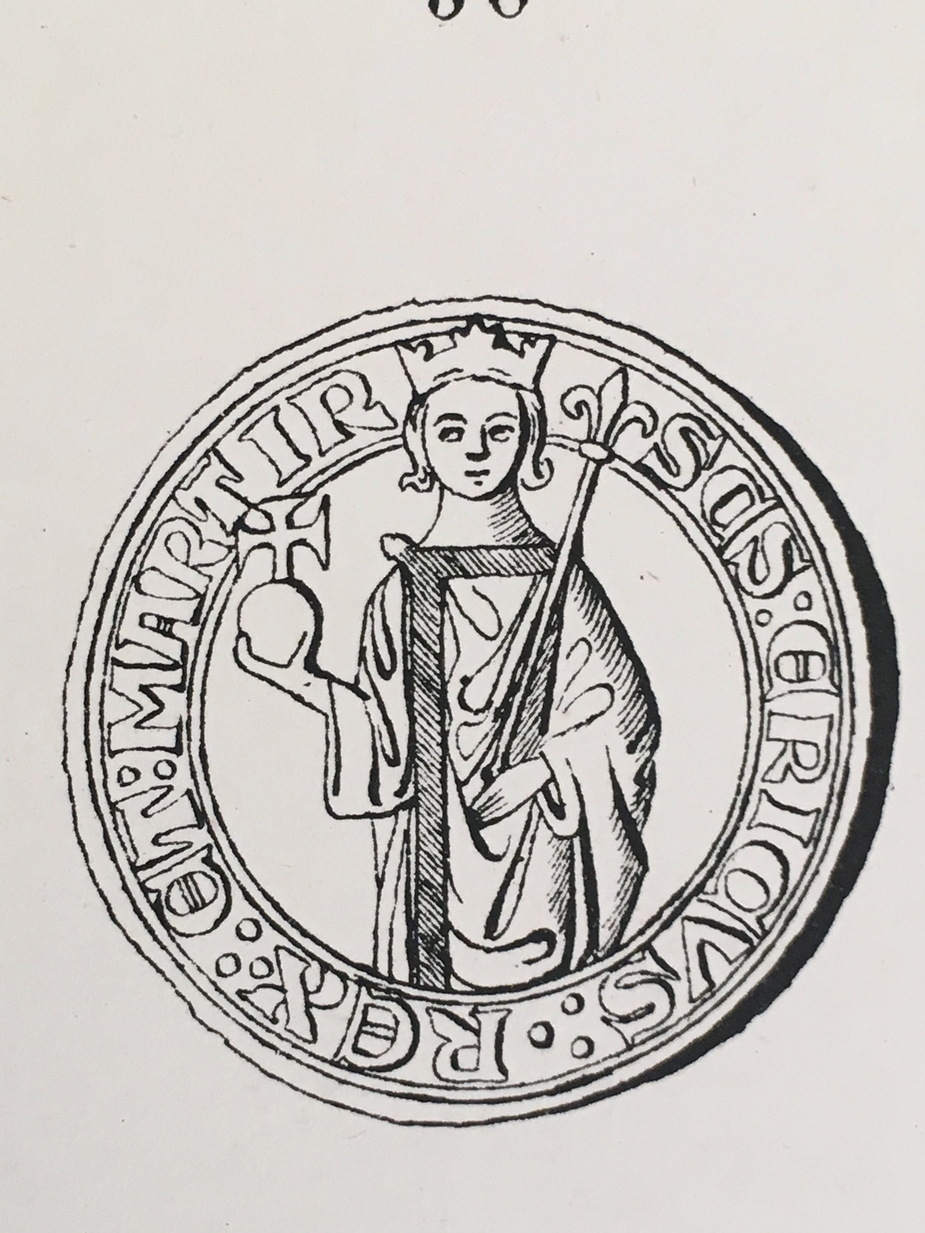 Uppsala domkapitels kontrasigill från 1275 som visar Erik den Helige.